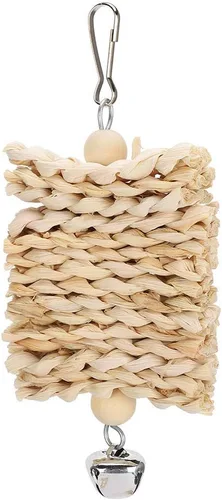 Vista 2 de Juego de juguetes de loros de pájaros, madera natural, escalada de pájaros, masticar, colgante, jaula, juguetes para mascotas, pájaros, ejercicio