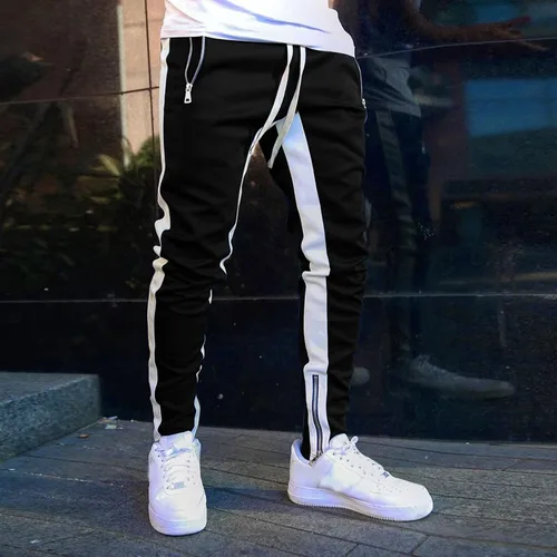 Vista 2 de Joggers para hombre, pantalones deportivos básicos de vellón activo para hombre, pantalones deportivos de gimnasio de tallas regulares y grandes