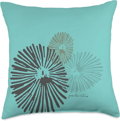 Vista 5 de Opihi Teal - Pala'ili Almohada de tiro 16x16, multicolor