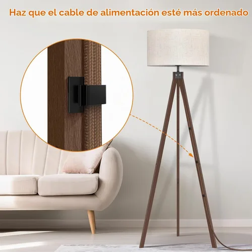 Vista 4 de LEPOWER Lámpara de pie trípode Lámparas de pie modernas de mediados