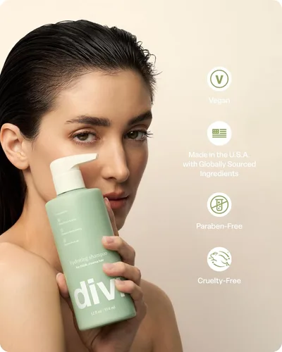 Vista 6 de Divi Hydrating Shampoo for Women and Men - Gently Cleanses and Removes Scalp Buildup - Hydrates, Strengthens, and Nourishes Hair - Vegan