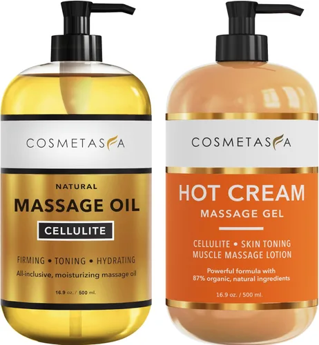 Vista 10 de Aceite de masaje para celulitis y crema caliente, aceite y gel para celulitis 100% natural, altamente absorbente, reafirma, tonifica, tensa e
