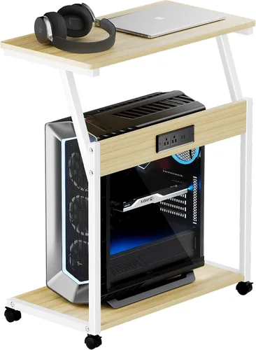 Vista 10 de FANXIYQ Soporte de torre para computadora con estación de carga, carrito