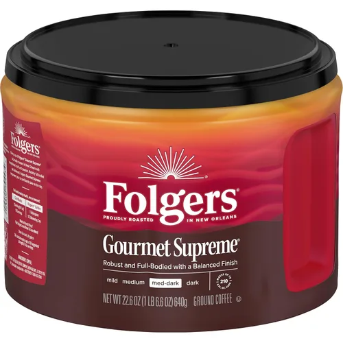 Vista 25 de Café molido Folgers Coffeehouse Blend, tostado medio-oscuro, 9.6 onzas
