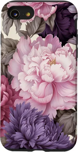 Vista 18 de Elegant Blush Pink And Purple Vintage Floral Rose And Peony Case for iPhone 16