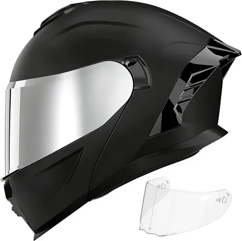 Vista 10 de Casco de motocicleta, casco modular de motocicleta de doble visera abatible de cara completa JR-815, casco de motocicleta aprobado por DOT con 2