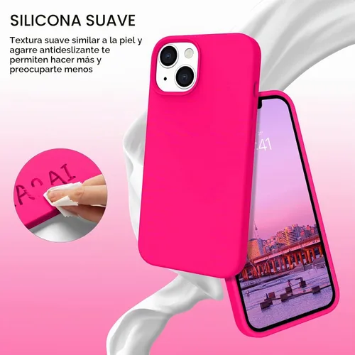 Vista 2 de BENTOBEN Funda para iPhone 14 Plus, ajuste delgado, de silicona líquida, de goma suave, antiarañazos, a prueba de golpes, con forro de microfibra