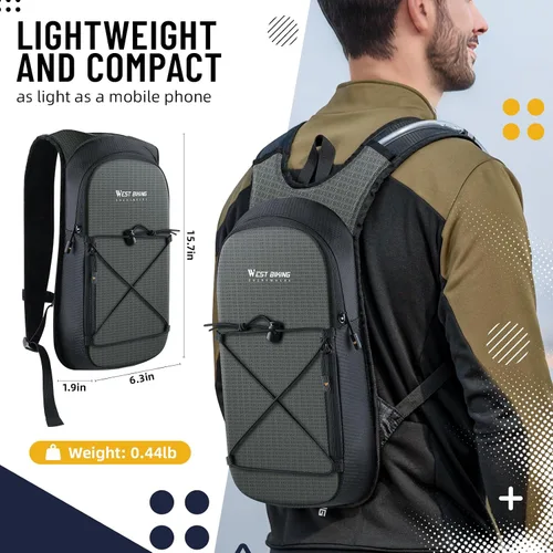 Vista 3 de Mochila de hidratación con vejiga de hidratación de TPU, mochila de agua ligera para senderismo, mochila de hidratación con bolsa de agua de 2