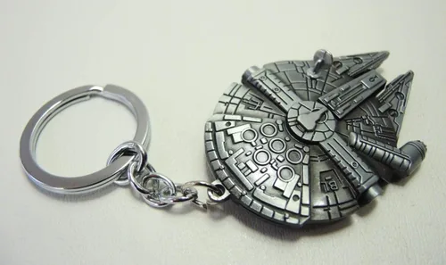 Vista 6 de Star Wars Llavero de aleación de nave espacial Millennium Falcon (peltre), plateado