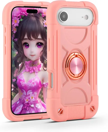 Vista 10 de MARKILL Funda compatible con iPhone Air de 6.5 pulgadas 2025 con soporte de anillo giratorio de 360 grados, protección contra caídas de grado