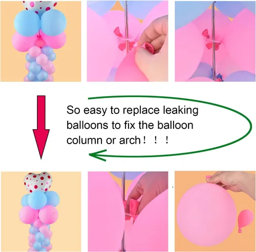 Vista 6 de Miliocry Clips para globos, 50 unidades, hebilla de soporte de arco de globos, conectores de flores para globos, soportes de clip para decoración