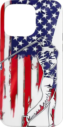 Vista 31 de Funny American Flag Golf For Golfer Case for iPhone 16