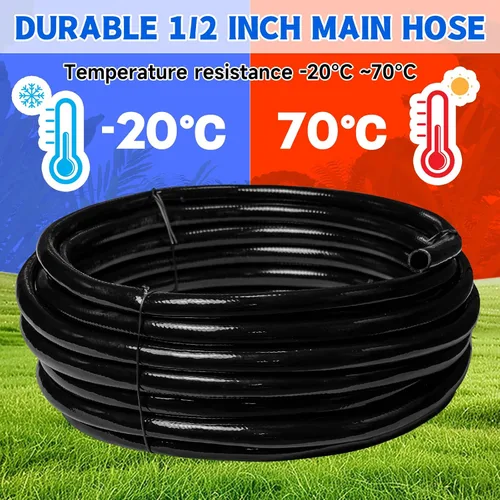 Vista 3 de Tubo de riego por goteo de 50 pies y 1/2 pulgada, tubo de manguera de goteo principal para sistema de riego de jardines