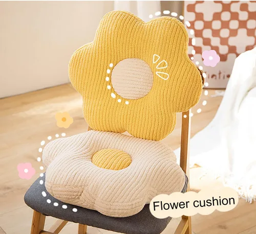 Vista 5 de HANDKEI Almohada transpirable con forma de flor, cojín para silla, cojín de suelo de flores, decoración encantadora de habitación, almohada cómoda