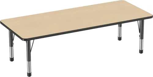 Vista 82 de FDP - Mesa rectangular para actividades escolares y aulas (24 x 36 pulgadas), patas gruesas para niños pequeños, altura ajustable de 15 a 24