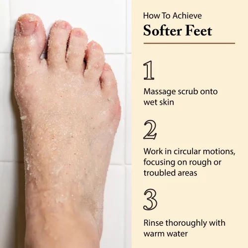 Vista 4 de FootFitter - Exfoliante natural para pies para hombres y mujeres, exfoliante de sal marina (11.2 onzas) Smooths Rough Skin, Reduces Calluses &