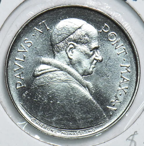 Vista 3 de Collectible Coin Vatican 1967 50 Lire Horse animal Gem BU 198663
