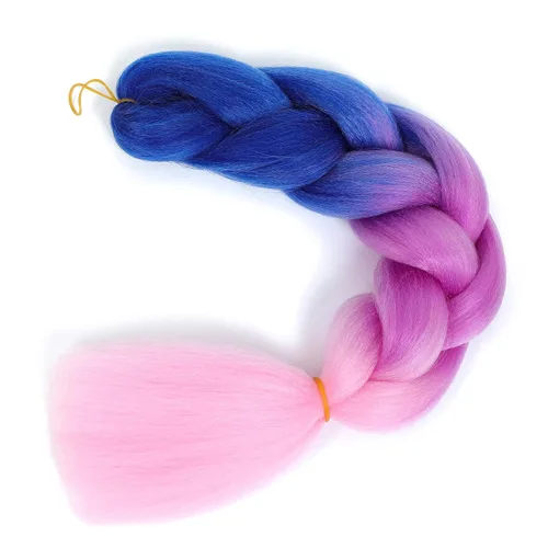 Vista 7 de 3 extensiones de cabello trenzado ombré, Alileona colorido, 24 pulgadas, cabello trenzado jumbo para niñas y mujeres, uso diario, 3.53 oz/por