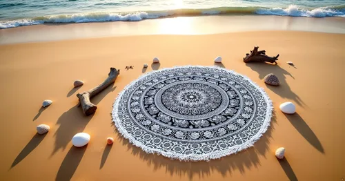 Vista 11 de Tapiz redondo de mandala indio, manta de playa, mantel de algodón gitano hippie bohemio, toalla de playa, esterilla de yoga