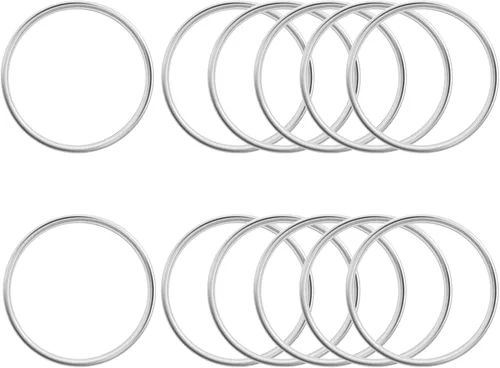 Vista 9 de Mulutoo 12 piezas de anillos de macramé de metal de 1.6 pulgadas para hacer coronas de boda, decoración de macramé para colgar en la pared