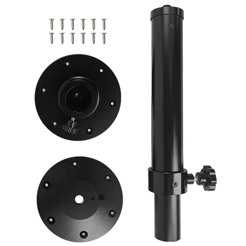 Vista 4 de Flylin Pedestal de mesa ajustable, soporte desmontable para patas de soporte, marco de montaje de base de aleación de aluminio de 17.8 a 27.2 Negro