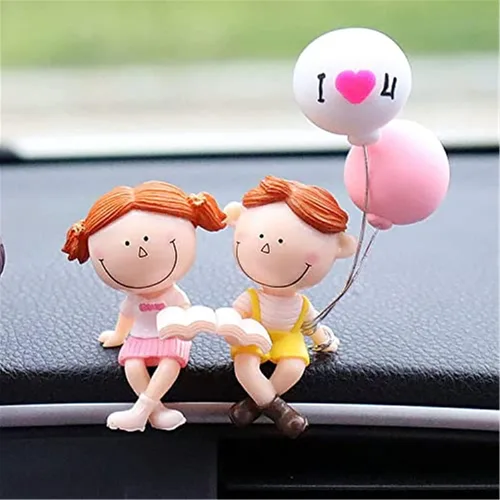 Vista 18 de Lindos adornos para pareja, lindo adorno interior de automóvil para parejas, decoración de automóvil, lindas parejas de dibujos animados, accesorios