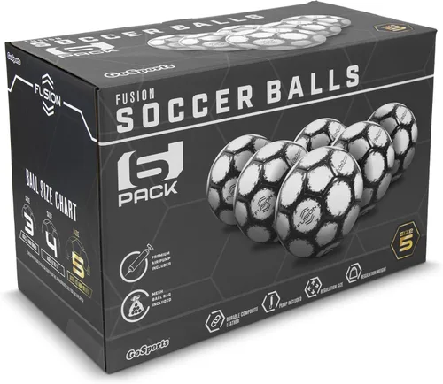 Vista 7 de GoSports Fusion - Balón de fútbol con bomba de alta calidad, paquete de 6, elige tu