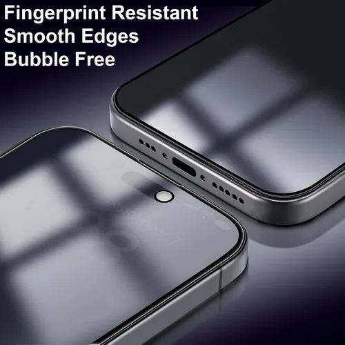 Vista 6 de TECHO Protector de pantalla de privacidad para iPhone 15 Pro Max, película de vidrio templado, cobertura completa de borde a borde, anti espía