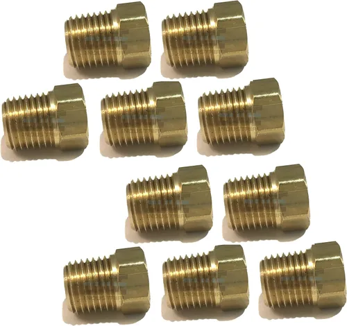 Vista 4 de Conector hexagonal con núcleo de latón macho de 3/8" NPT MNPT combustible/aire/agua/aceite/gas WOG (cantidad 01)