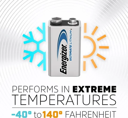 Vista 6 de Energizer Ultimate Lithium 9V Baterías (Paquete de 2), Baterías de litio de 9 V
