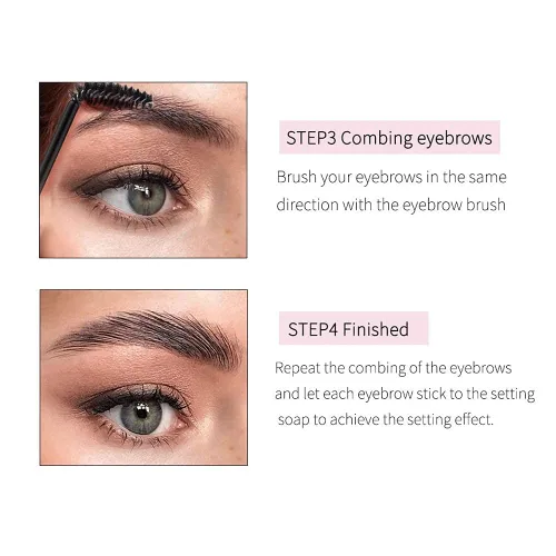 Vista 5 de Jabón para cejas, Jabón para peinar cejas 3D, Gel transparente para cejas con cera natural y duradera para cejas