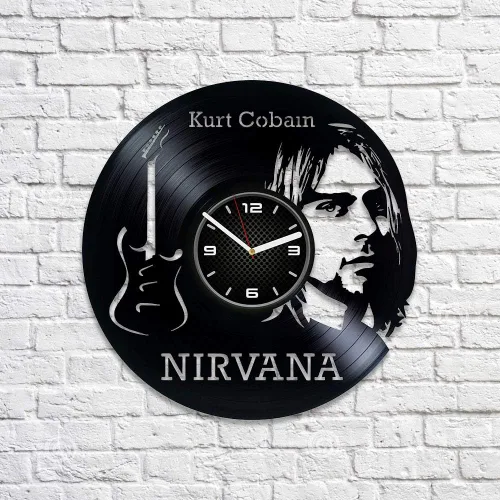 Vista 2 de Nirvan - Reloj de pared con disco de vinilo, regalo Nirvan, reloj de vinilo Cobain, reloj de pared vintage de 12 pulgadas, regalo para hombre