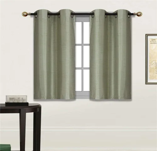 Vista 12 de Rooney Cortinas cortas negras para ventana, cortinas opacas con aislamiento con ojales, para cocina, sótano, oficina, 2 piezas, 30 x 36 pulgadas por
