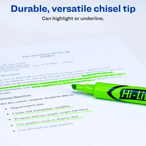 Vista 3 de Marcadores fluorescentes para escritorio HI-LITER, Verde fosforescente