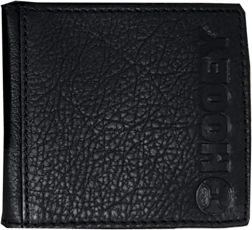 Vista 2 de Hooey HBF010-BKRD Cartera de cuero tejida a mano con estampado azteca