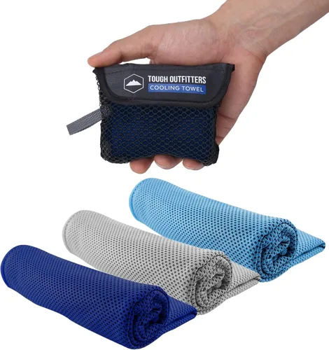 Vista 14 de Toalla de Enfriamiento Tough Outdoors - Toallas de Enfriamiento para Cuello y Cara - Envoltura de Hielo y Paño de Sudor para Camping, Gimnasio, Yoga