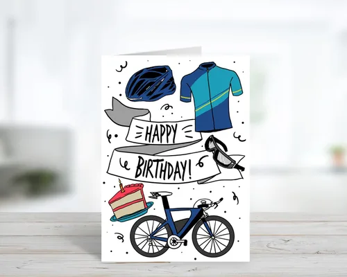 Vista 3 de Feliz cumpleaños ciclista al aire libre - Hombre