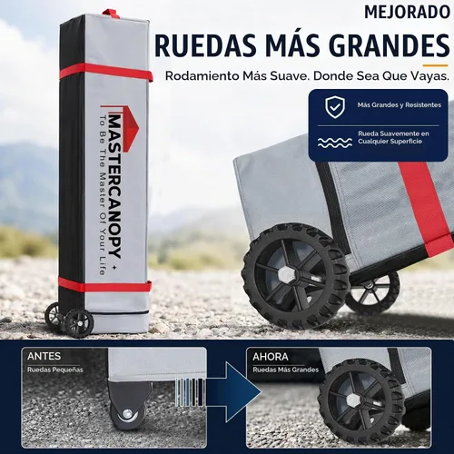 Vista 5 de MASTERCANOPY Tienda de campaña desplegable duradera de 8 x 8 con bolsa Blanco