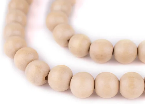 Vista 154 de TheBeadChest: cuentas de madera redondas naturales de 0.315 pulgadas, cuentas de madera sueltas espaciadoras para fabricar joyas, 4 tamaños
