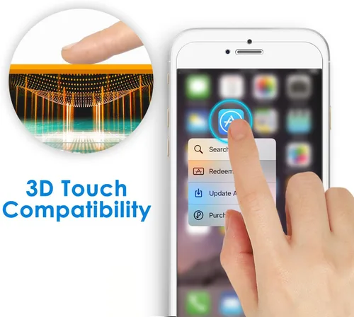 Vista 5 de JETech Protector de pantalla para iPhone 8 Plus y iPhone 7 Plus, 5.5 pulgadas, película de vidrio templado, paquete de 3