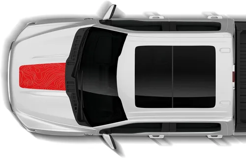 Vista 4 de Calcomanías topográficas con diseño gráfico compatible con Ford F150 (2021-2023) (negro)