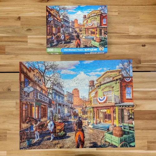 Vista 7 de Springbok 's Rompecabezas de 500 piezas Old Western Town - Fabricado en Estados Unidos