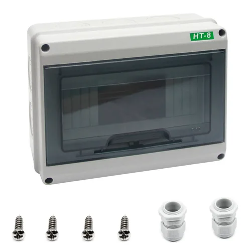 Vista 11 de Fielect Caja de protección de distribución MCB de 2 vías con riel DIN, caja eléctrica de disyuntor de plástico ABS y cubierta transparente IP65