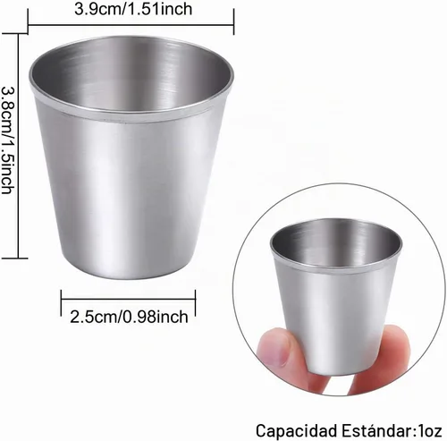 Vista 2 de Ruisita Vasos de chupito de acero inoxidable 12 vasos de chupito de acero inoxidable (1 onza/1.0 fl oz)