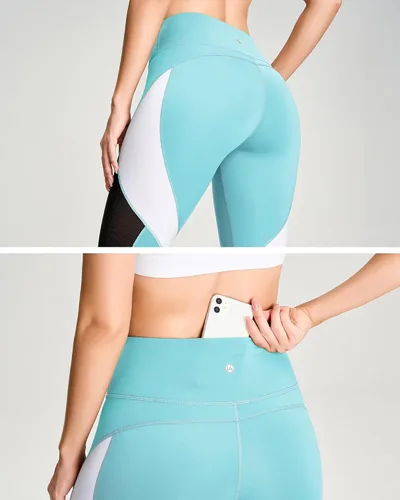 Vista 87 de Malla Queenieke 8030 de yoga, para correr, leggings con color combinado, para mujer