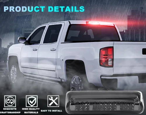 Vista 3 de PIT66 3ª luz de freno LED, compatible con Ford F-150 Lobo 04-08/Fit 07-10 Ford Explorer Sport Trac/Fit 06-08 Lincoln Mark LT lente transparente