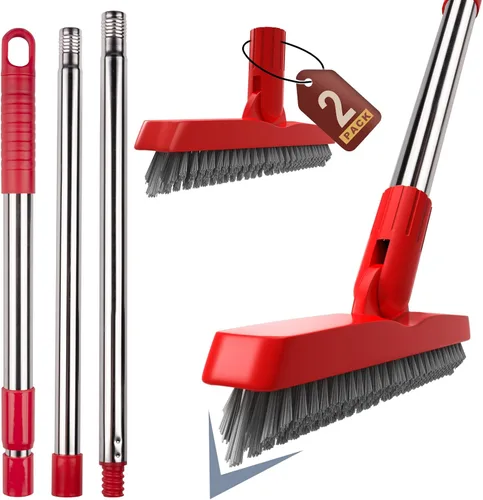 Vista 9 de 2 Pack Cepillo para lechada con mango largo, cepillo giratorio para limpieza de líneas de lechada - Cepillo limpiador de lechada con mango duradero