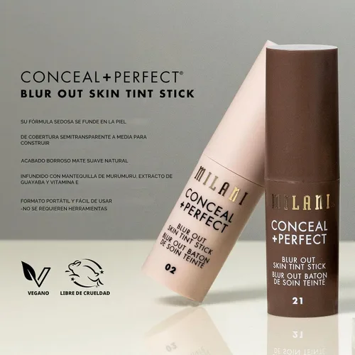 Vista 8 de Milani Conceal + Perfect Blur Out Skin Tint Foundation 12-Medium Olive 12 Bronceado Medio - Oliva