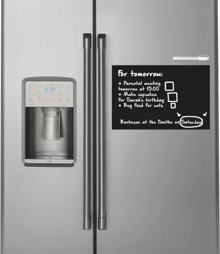 Vista 8 de Pizarra magnética negra de borrado en seco para cocina u oficina, con marcador de tiza magnética blanca (2 x 50 pies)
