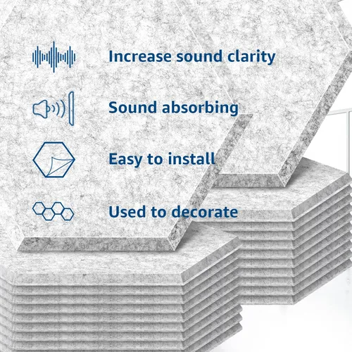 Vista 7 de Art3dwallpanels Paquete de 12 paneles acústicos autoadhesivos, paneles de pared insonorizados de 14" X 12" X 0.4", paneles de absorción de sonido